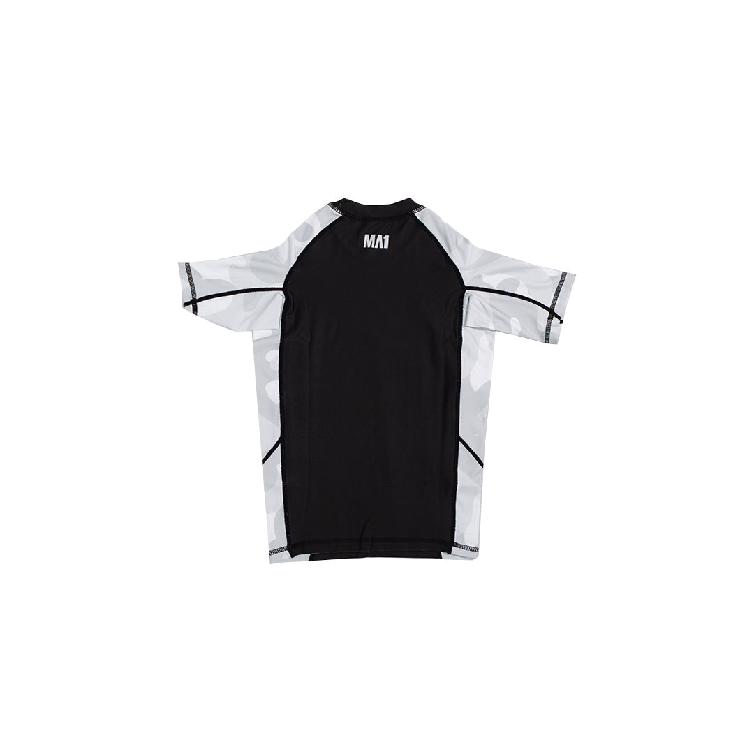 MA1 Kids Camo White Short Sleeve Rashguard