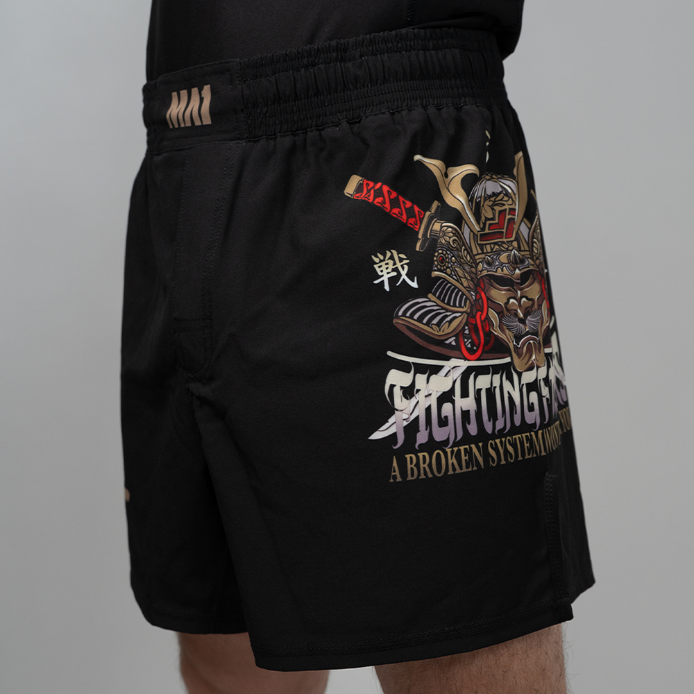 MA1 Fighting Fathers Black Hybrid Cut MMA Shorts