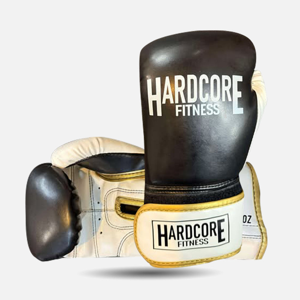 Hardcore gloves - 6oz - Black, White and Gold