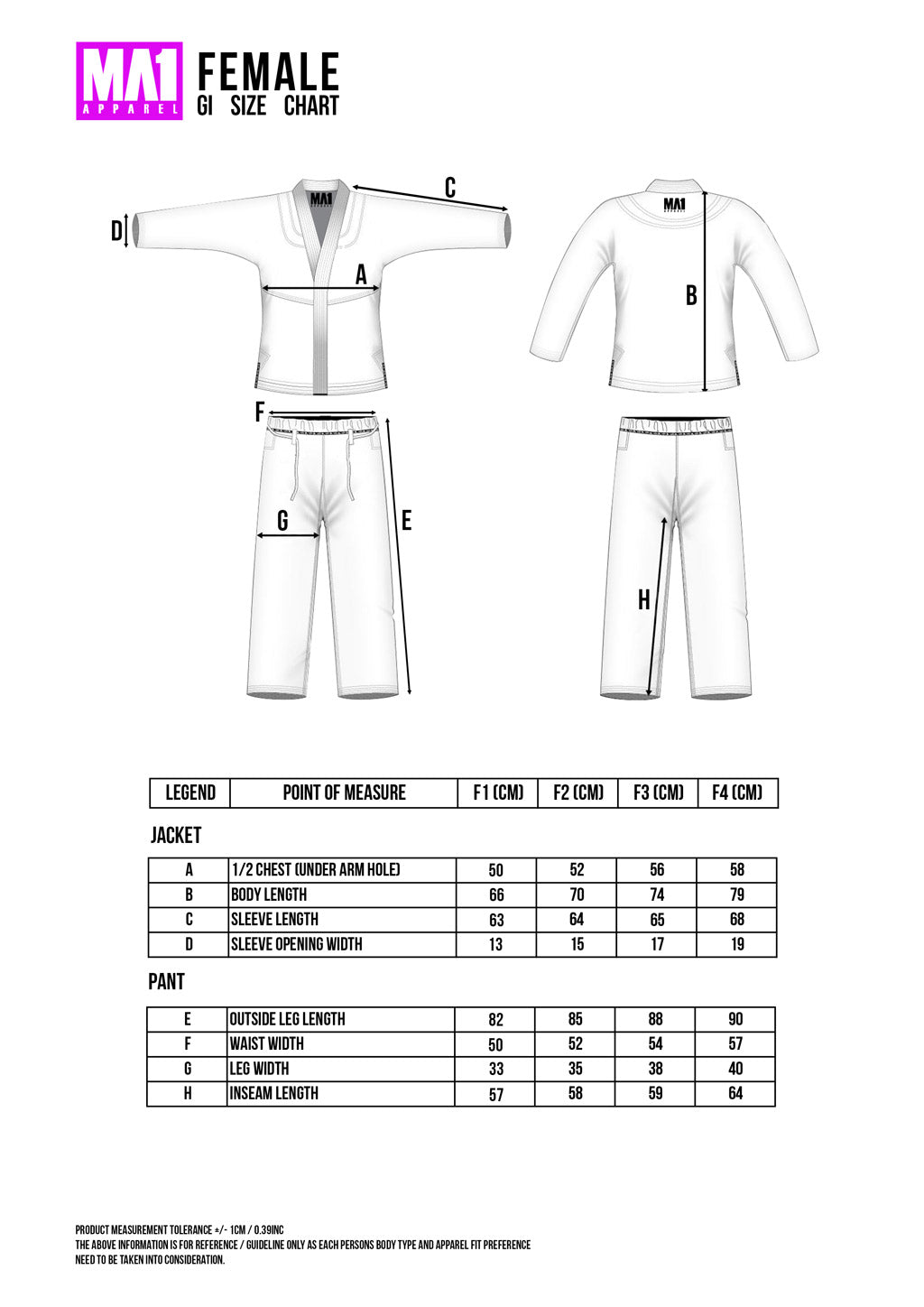 MA1 Female Premium Comp Gi - Blue, Red & White